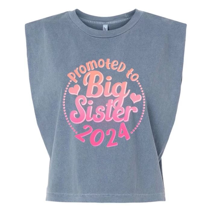 Cute Promoted To Big Sister 2024 Garment-Dyed Women's Muscle Tee