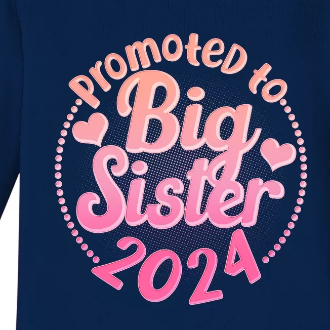 Cute Promoted To Big Sister 2024 Baby Long Sleeve Bodysuit