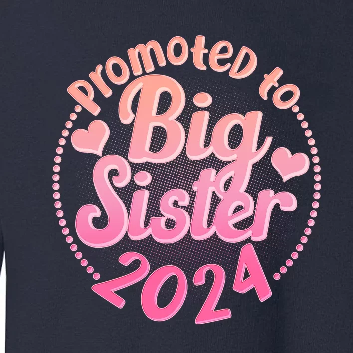 Cute Promoted To Big Sister 2024 Toddler Sweatshirt