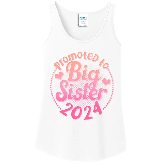 Cute Promoted To Big Sister 2024 Ladies Essential Tank