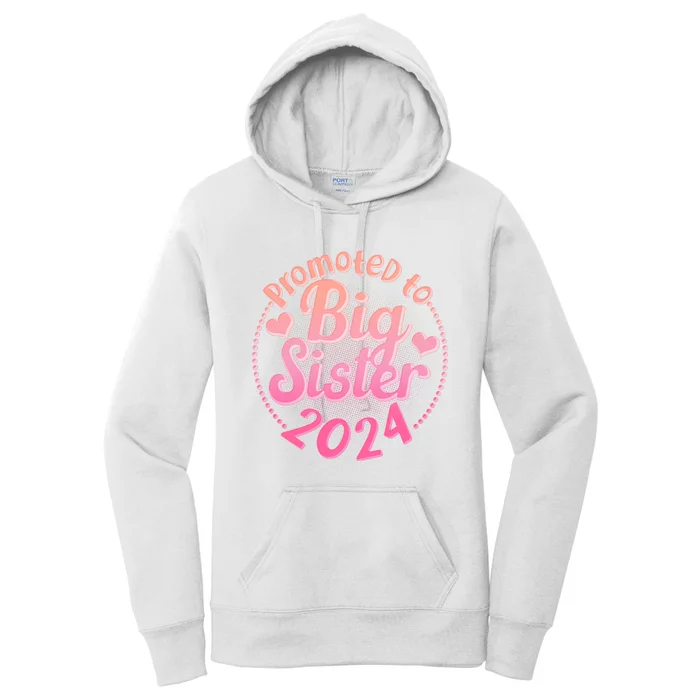 Cute Promoted To Big Sister 2024 Women's Pullover Hoodie