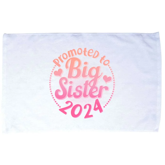 Cute Promoted To Big Sister 2024 Microfiber Hand Towel