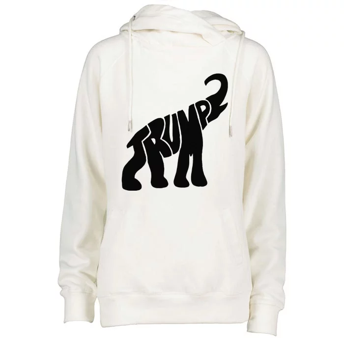 Cute Pro Trump Elephant Gift Womens Funnel Neck Pullover Hood