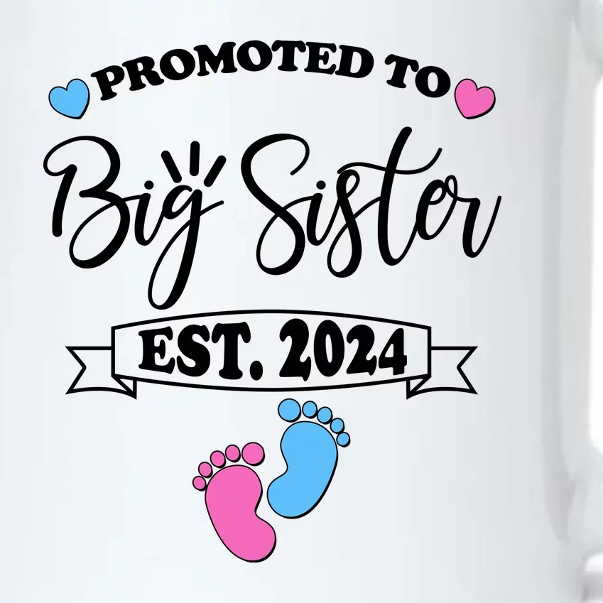 Cute Promoted To Big Sister Est 2024 Black Color Changing Mug