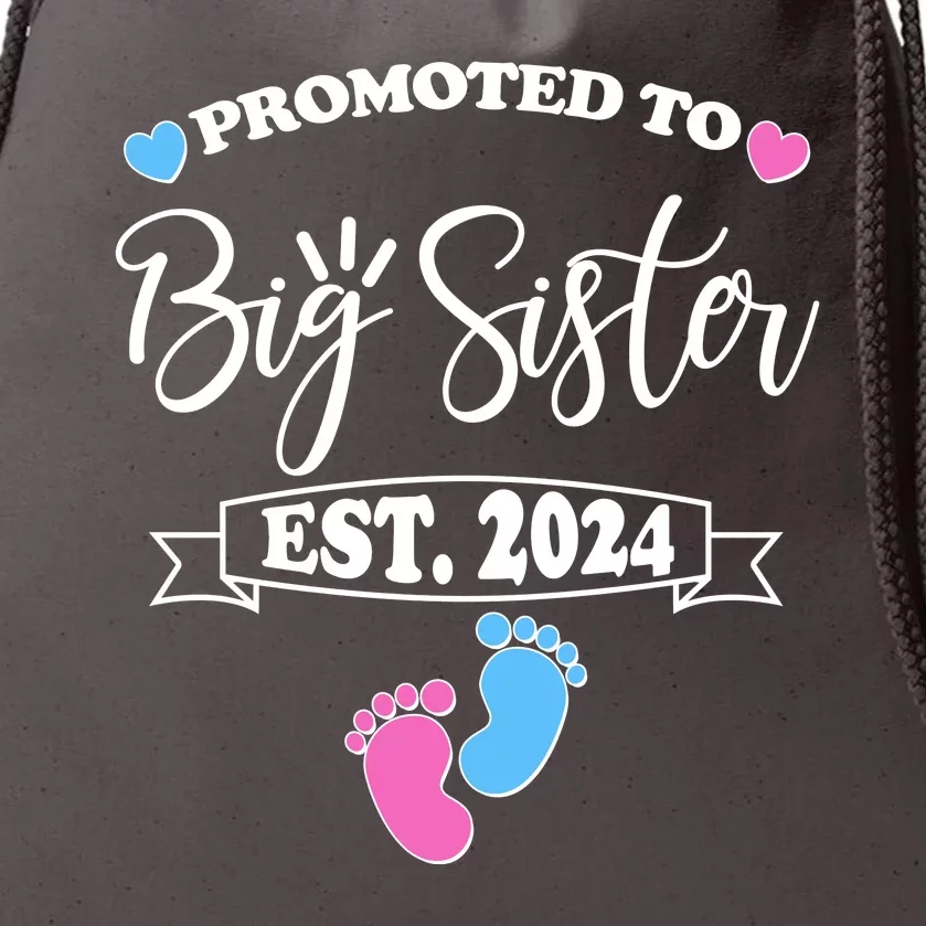 Cute Promoted To Big Sister Est 2024 Drawstring Bag