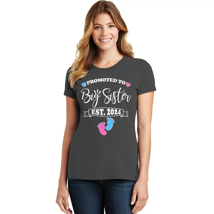 Cute Promoted To Big Sister Est 2024 Women's T-Shirt