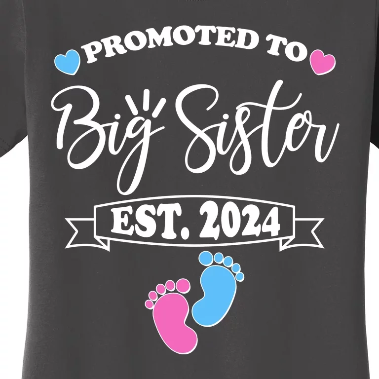 Cute Promoted To Big Sister Est 2024 Women's T-Shirt