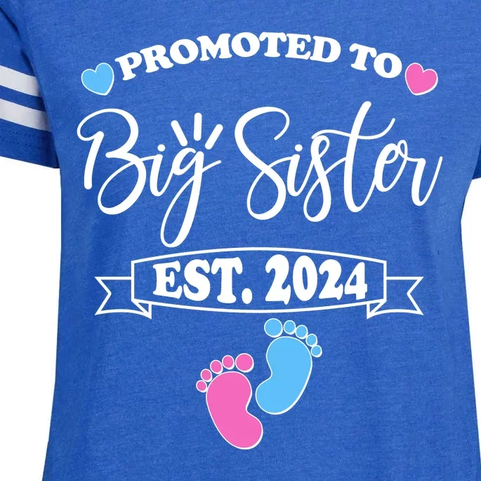 Cute Promoted To Big Sister Est 2024 Enza Ladies Jersey Football T-Shirt