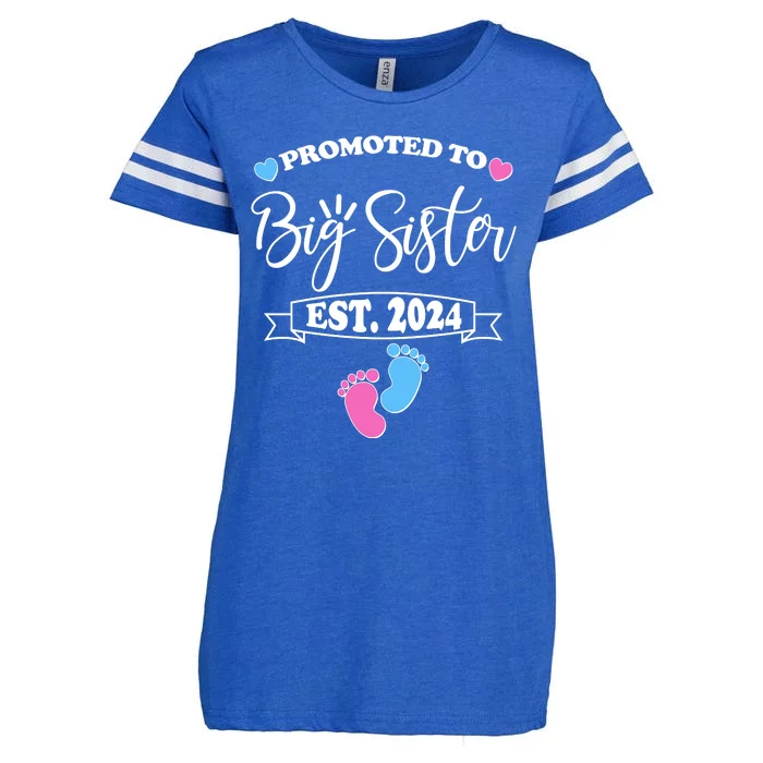 Cute Promoted To Big Sister Est 2024 Enza Ladies Jersey Football T-Shirt