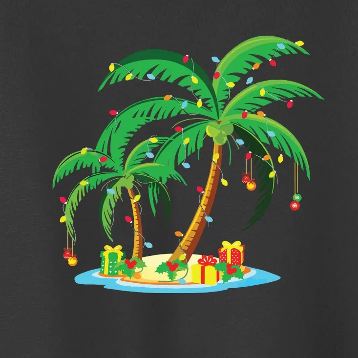 Christmas Palm Tree Tropical Xmas Gift Coconut Lights Pajama Toddler T-Shirt