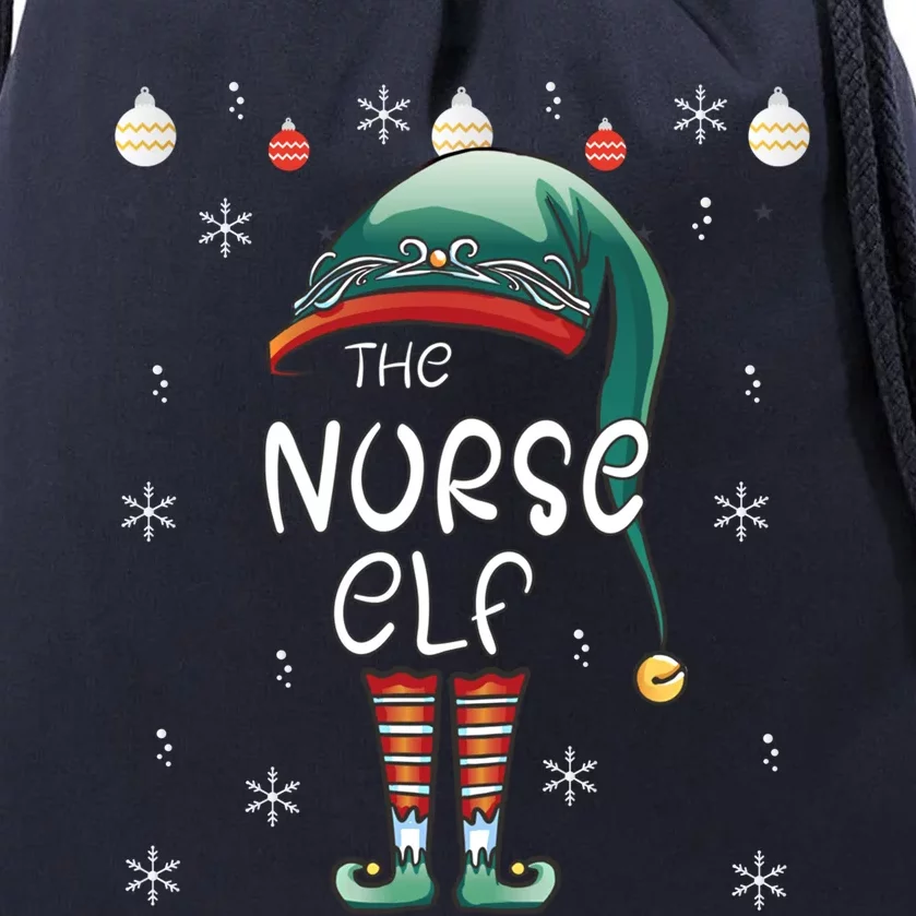 Christmas Pajama The Nurse Elf Gift Drawstring Bag