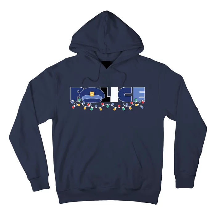 Christmas Police Texture Police Hat Graphic Oversized Hoodie