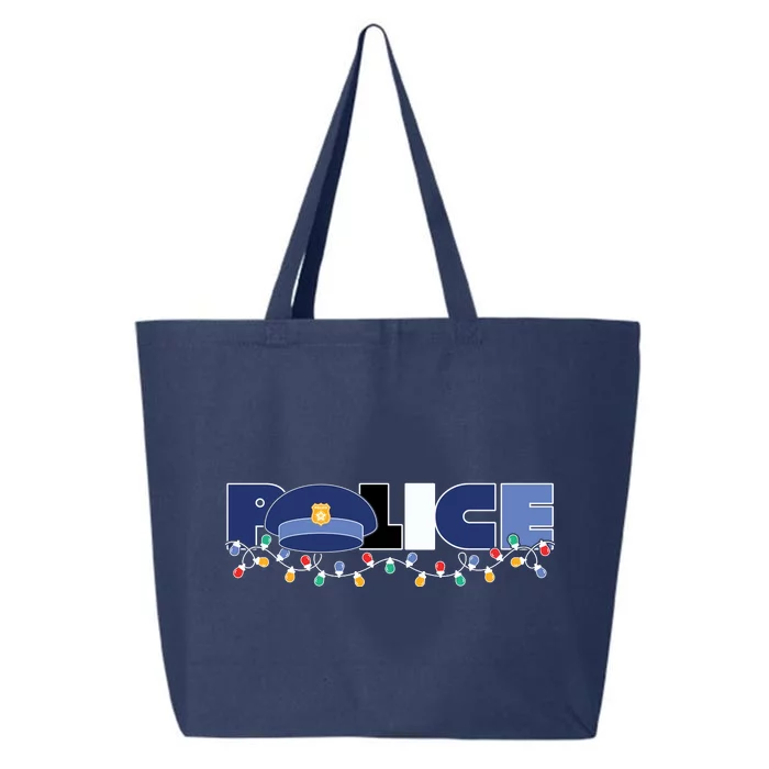 Christmas Police Texture Police Hat Graphic Oversized 25L Jumbo Tote