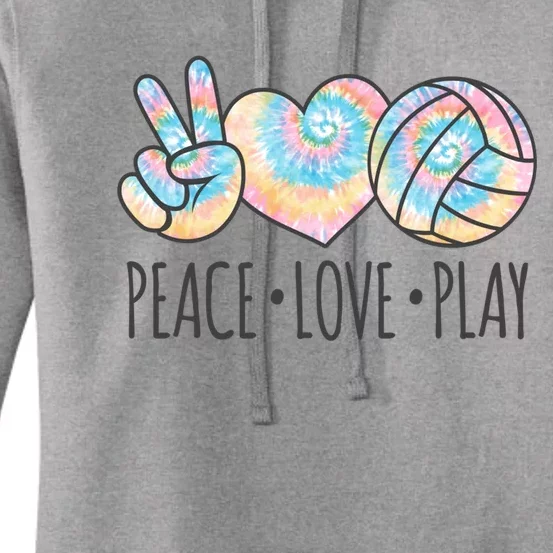 Cute Pink Tie Dye Volleyball Teen Girls Peace Love Play Cute Gift Women's Pullover Hoodie