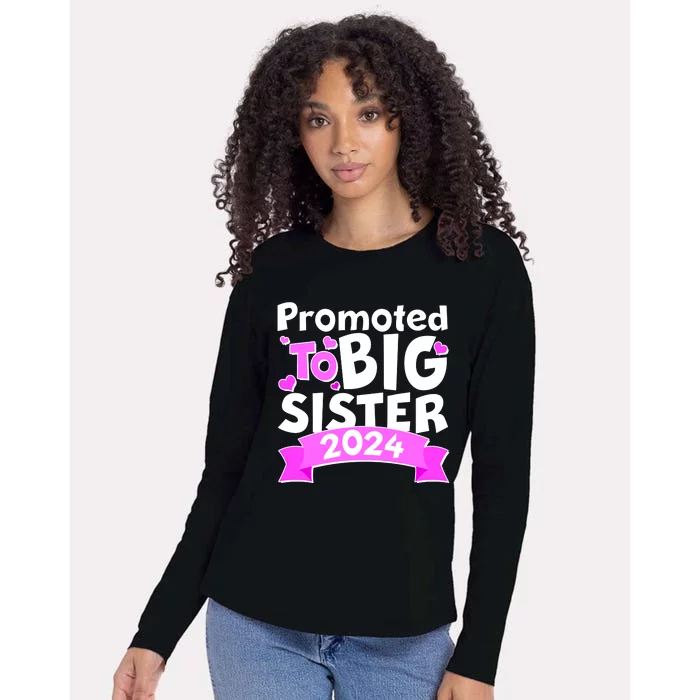 Cute Promoted To Big Sister 2024 Womens Cotton Relaxed Long Sleeve T-Shirt