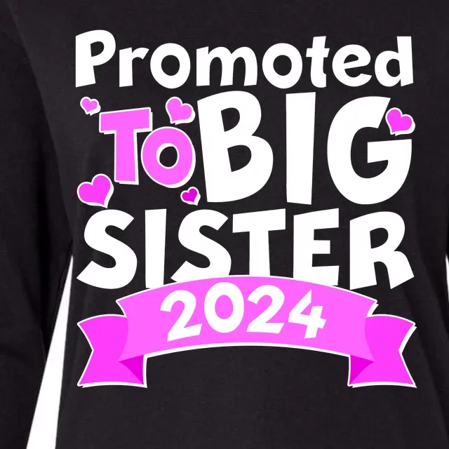 Cute Promoted To Big Sister 2024 Womens Cotton Relaxed Long Sleeve T-Shirt