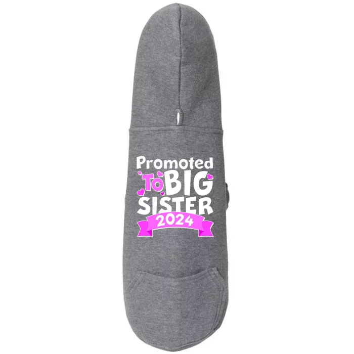 Cute Promoted To Big Sister 2024 Doggie 3-End Fleece Hoodie