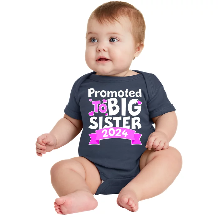 Cute Promoted To Big Sister 2024 Baby Bodysuit