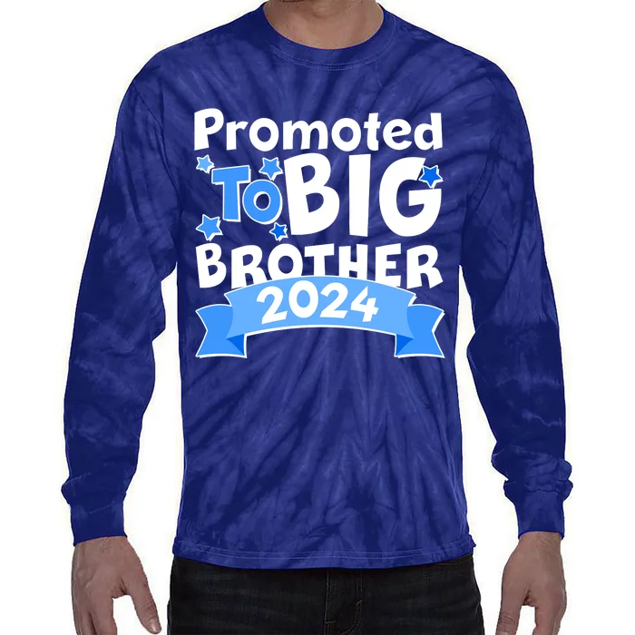 Cute Promoted To Big Brother 2024 Tie-Dye Long Sleeve Shirt