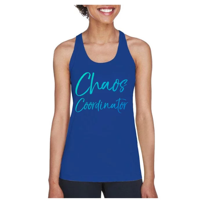 Cute Preschool Teacher Gift Chaos Coordinator Great Gift Women's Racerback Tank