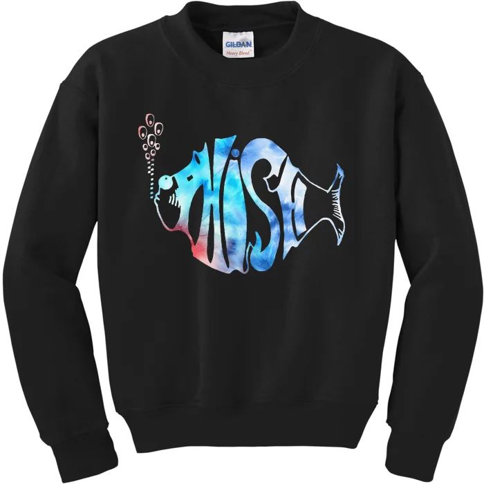 Colorful Phishjam Tiedye For Fisherman Fish Graphic Gift Kids Sweatshirt