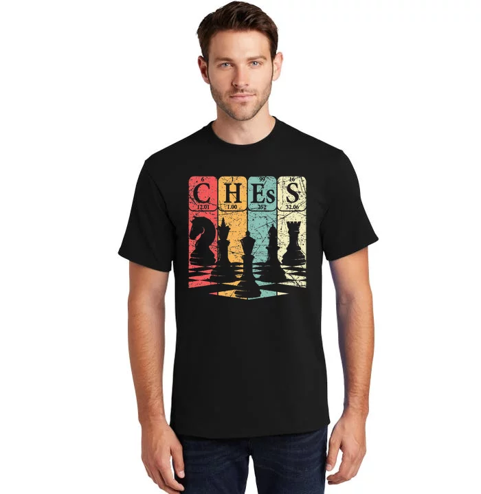 Chess Periodic Table Elements Nerd Chess Player Vintage Tall T-Shirt