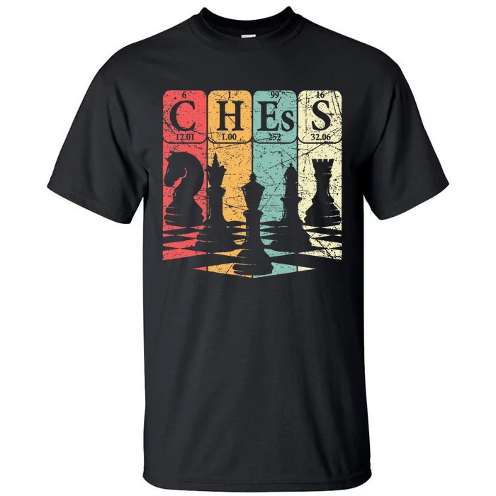 Chess Periodic Table Elements Nerd Chess Player Vintage Tall T-Shirt