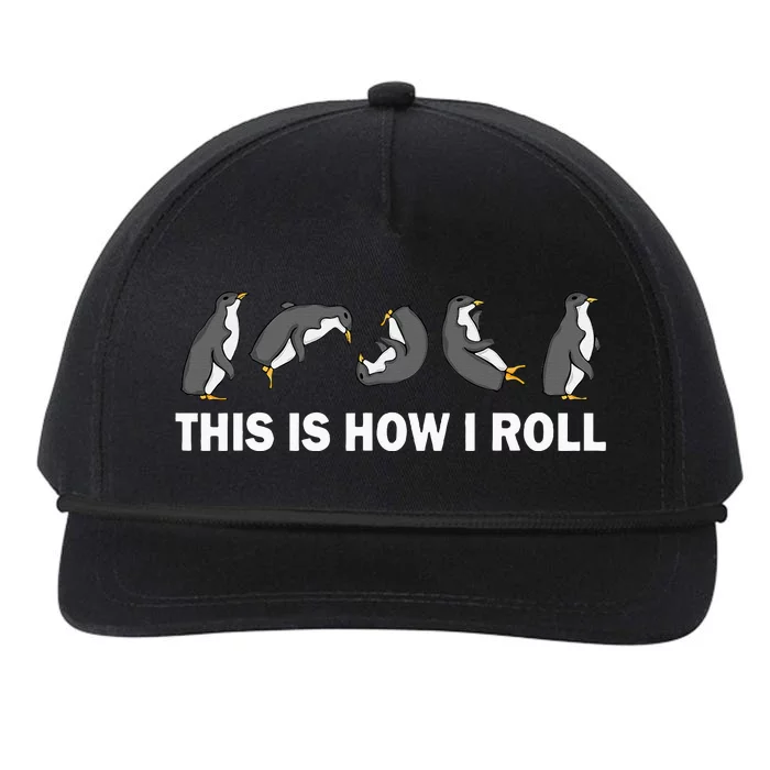 Cute Penguin This Is How I Roll Snapback Five-Panel Rope Hat