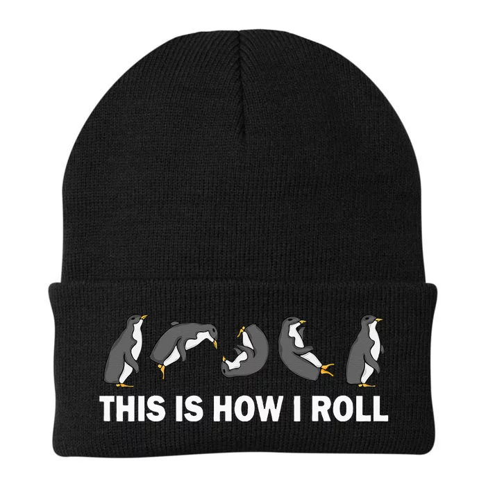 Cute Penguin This Is How I Roll Knit Cap Winter Beanie