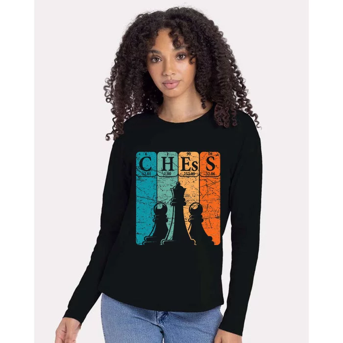 Chess Periodic Table Elements Nerd Chess Player Vintage Womens Cotton Relaxed Long Sleeve T-Shirt