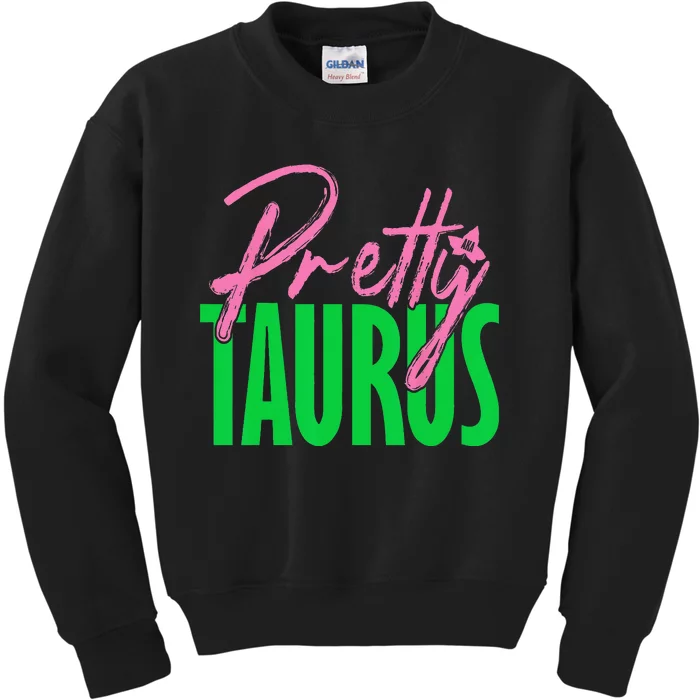 Cute pretty taurus zodiac signs aka funny Kids Sweatshirt