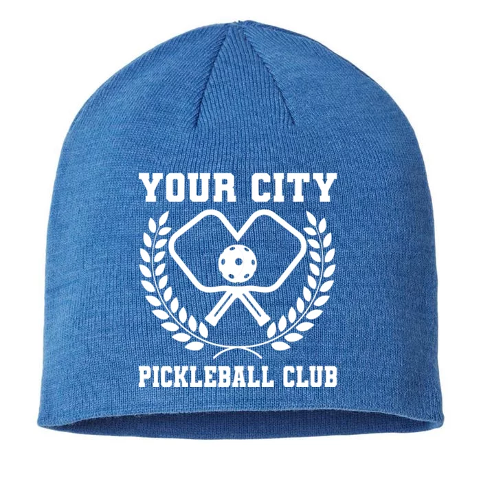 Custom Pickleball Team Personalize City Name 8 1/2in Sustainable Knit Beanie