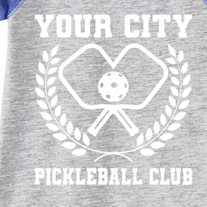 Custom Pickleball Team Personalize City Name Infant Baby Jersey Bodysuit