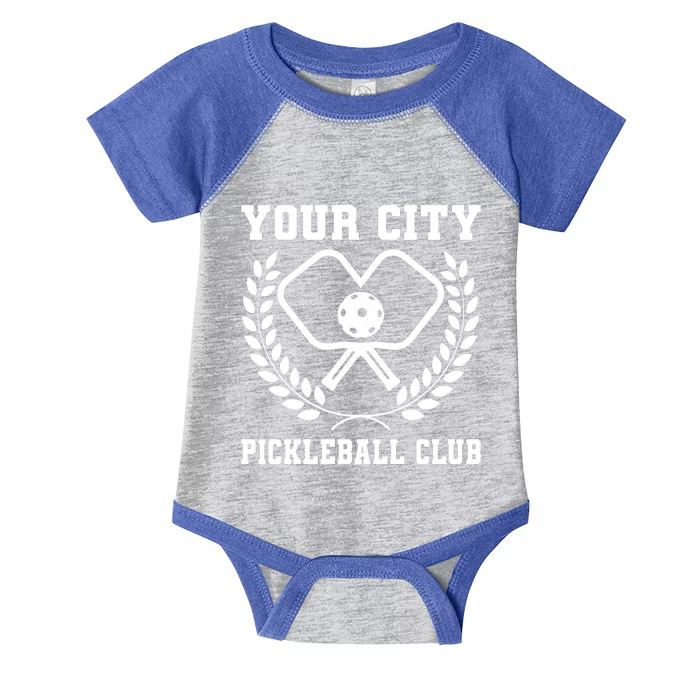 Custom Pickleball Team Personalize City Name Infant Baby Jersey Bodysuit