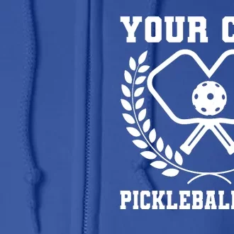 Custom Pickleball Team Personalize City Name Full Zip Hoodie