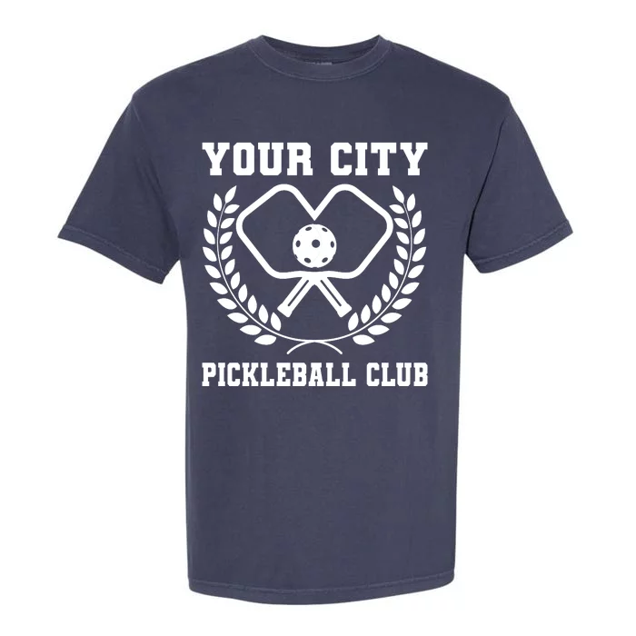 Custom Pickleball Team Personalize City Name Garment-Dyed Heavyweight T-Shirt