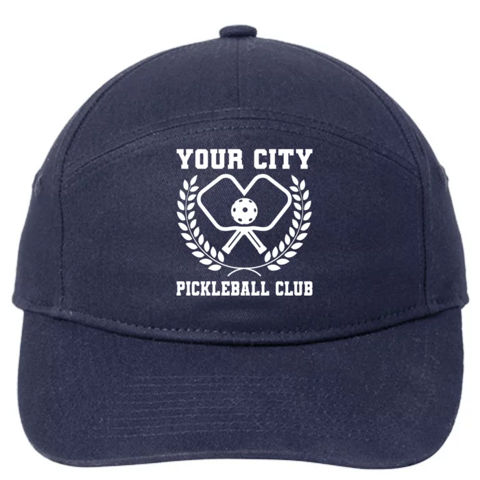 Custom Pickleball Team Personalize City Name 7-Panel Snapback Hat