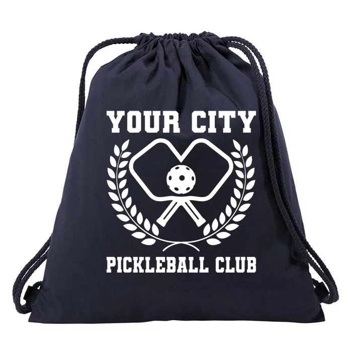 Custom Pickleball Team Personalize City Name Drawstring Bag