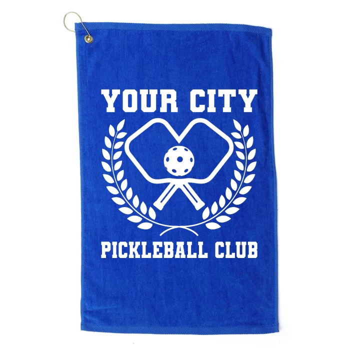 Custom Pickleball Team Personalize City Name Platinum Collection Golf Towel