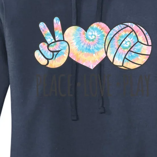 Cute Pink Tie Dye Volleyball Teen Peace Love Play Cool Gift Women's Pullover Hoodie