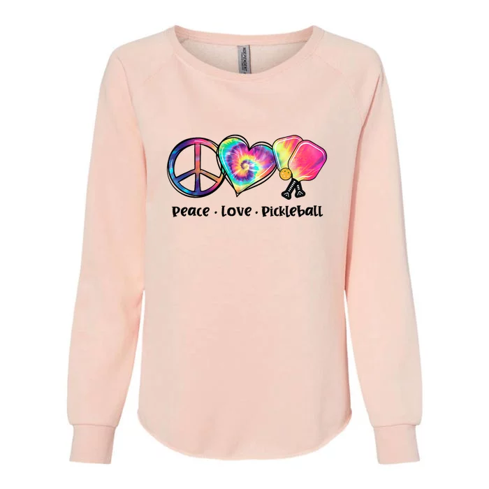 Cute Pickleball Tie Dye Peace Love Pickleball Lovers Gift Ideas Womens California Wash Sweatshirt