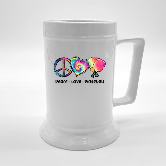 Cute Pickleball Tie Dye Peace Love Pickleball Lovers Gift Ideas Front & Back Beer Stein