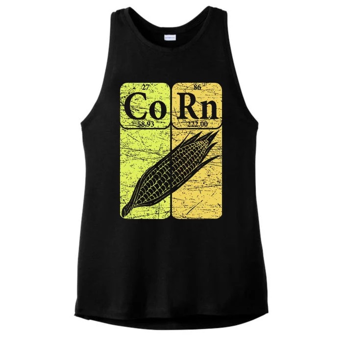 Corn Periodic Table Elements Corn Lover Retro Sweet Corn Ladies Tri-Blend Wicking Tank