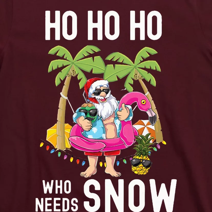 Christmas Palm Tree Santa Surfing Summer Beach Vacation T-Shirt