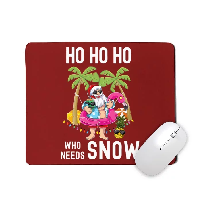 Christmas Palm Tree Santa Surfing Summer Beach Vacation Mousepad