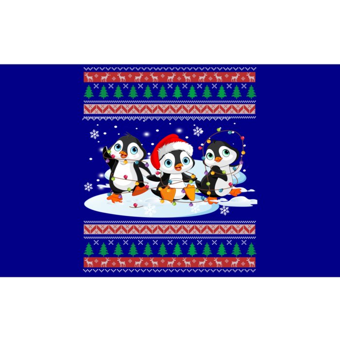 Cute Penguin Ugly Christmas Sweater Xmas Light Penguin Lover Gift Bumper Sticker