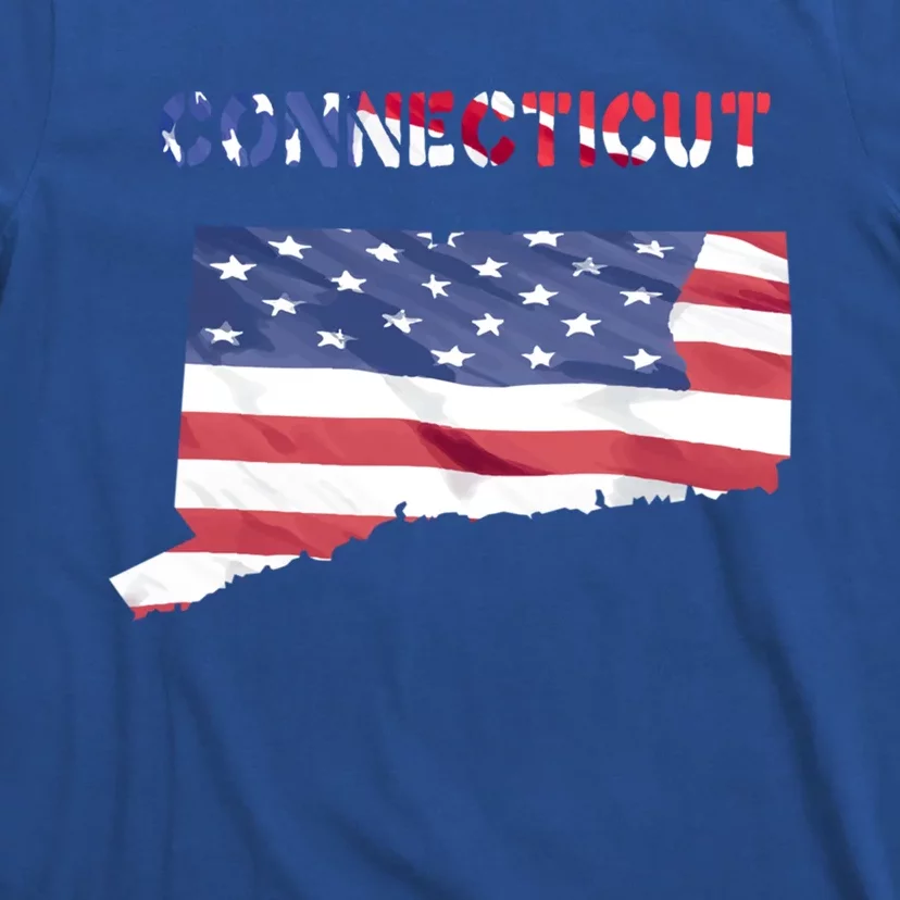 Connecticut Proud United States America Patriot Flag Pride Gift T-Shirt