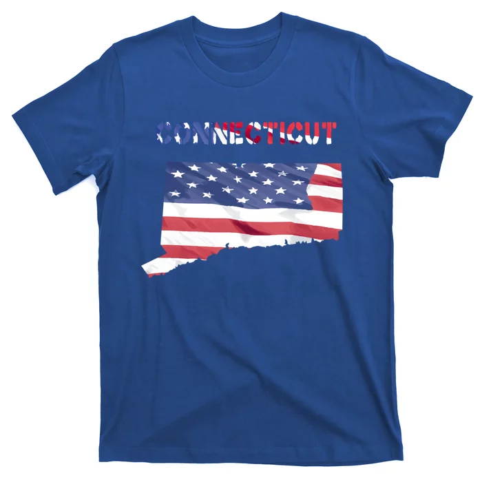 Connecticut Proud United States America Patriot Flag Pride Gift T-Shirt