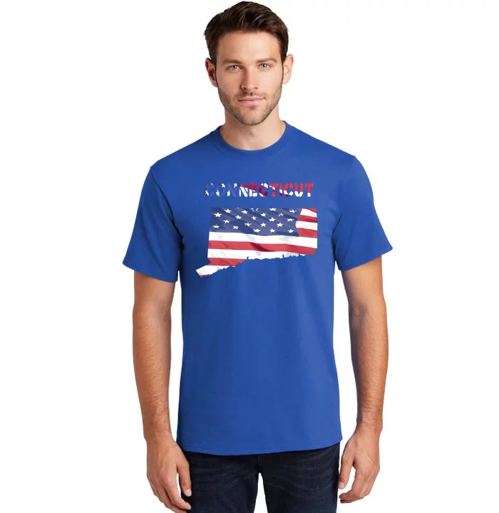 Connecticut Proud United States America Patriot Flag Pride Gift Tall T-Shirt