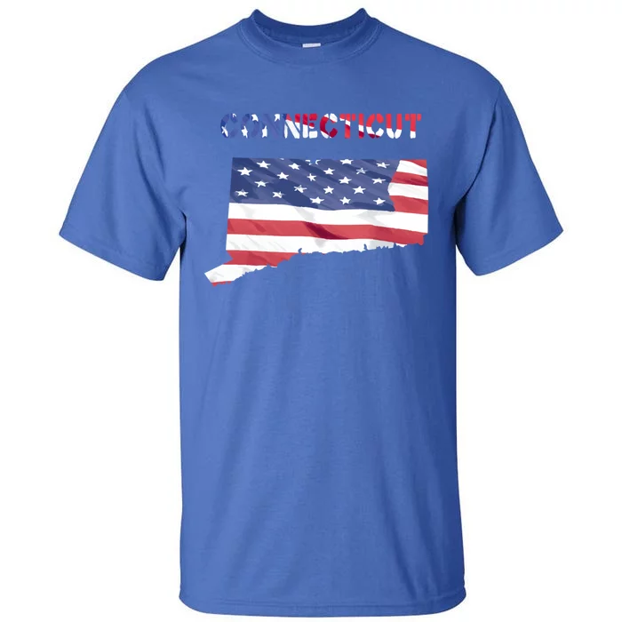 Connecticut Proud United States America Patriot Flag Pride Gift Tall T-Shirt